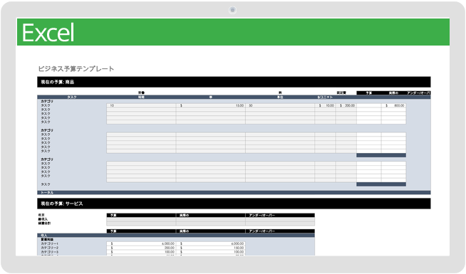 ビジネス予算テンプレート