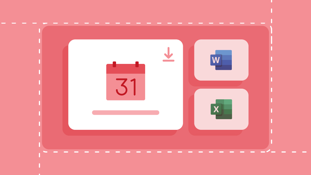 Template download icons with Microsoft Word, Microsoft Excel, and Smartsheet